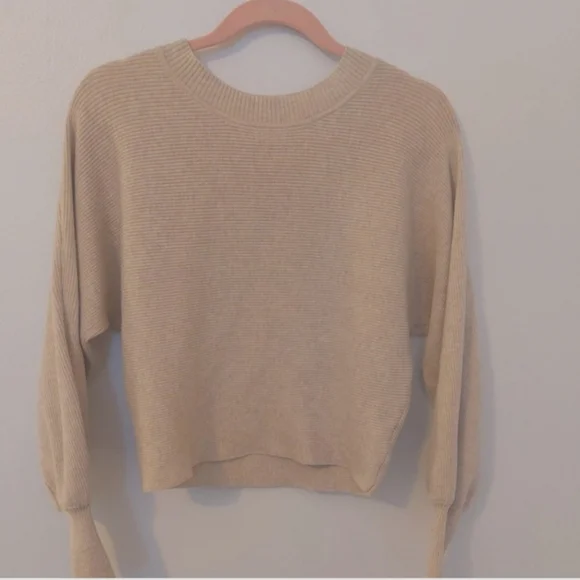 Women Ribbed cream Sweater - Picture 2 of 8